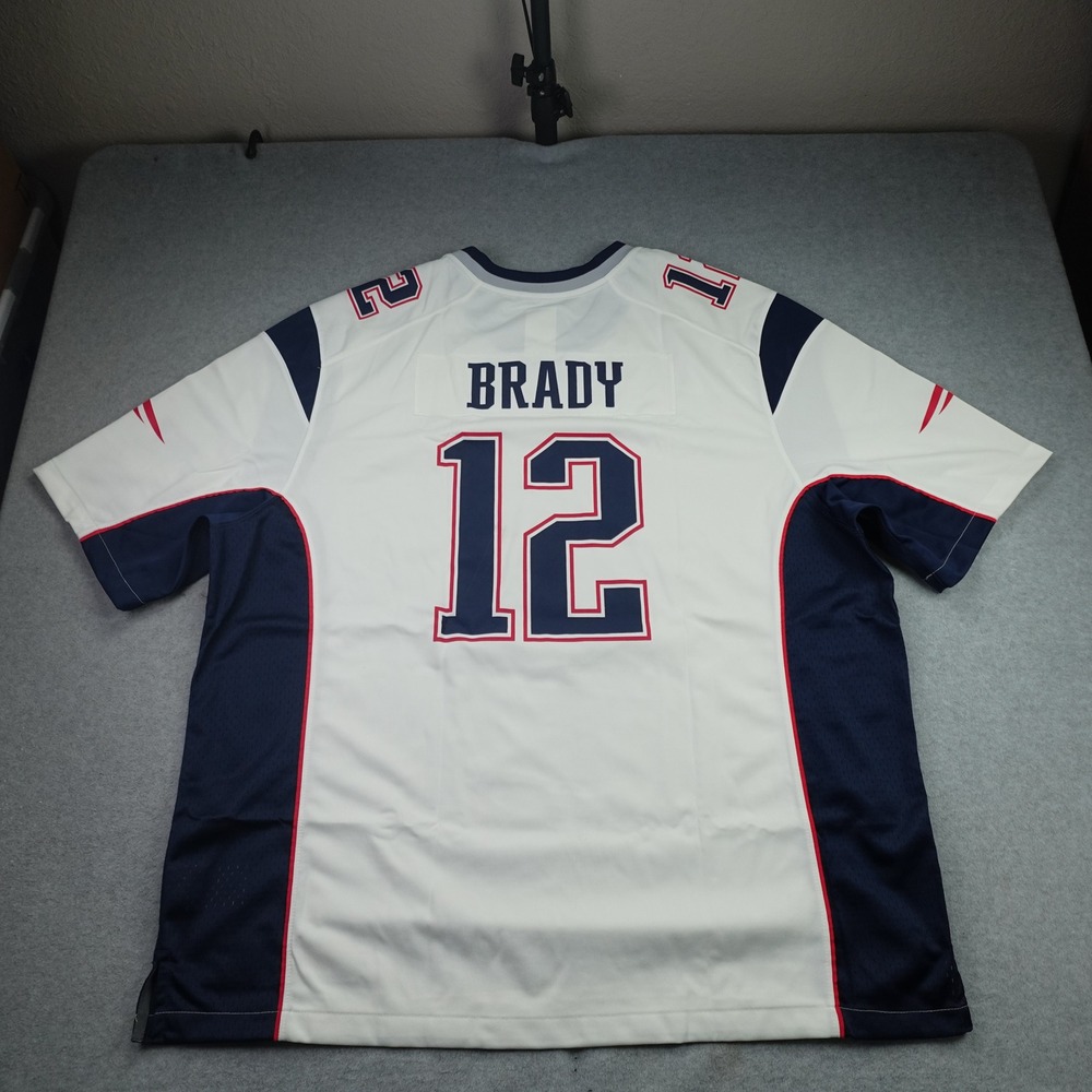 Tom Brady Patriots Jersey Mens 3XL White Game Nike On Field Football NFL